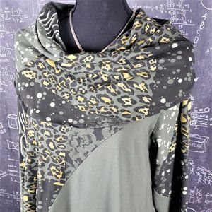 🐆 Vasna Leopard Print Woman's Cowl Neck Dress